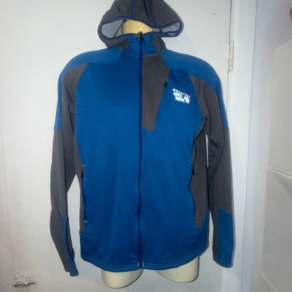 MOUNTAIN HARD WEAR Blue and Grey Super Power Hooded Jacket-L